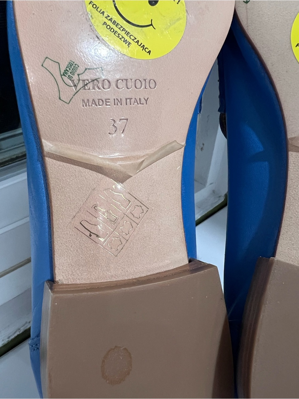 Venezia Cobalt Blue All Leather Penny Loafers Made in Italy Vero Cuoio 37 6.5-7 - Picture 9 of 9